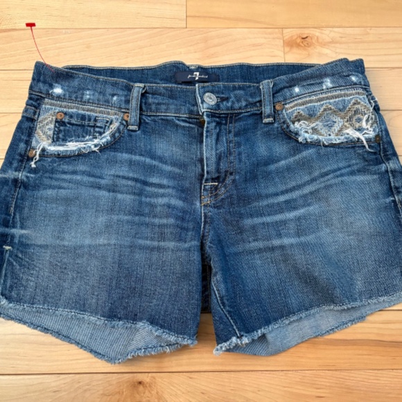 7 For All ManKind Denim Jean Shorts - Picture 1 of 8